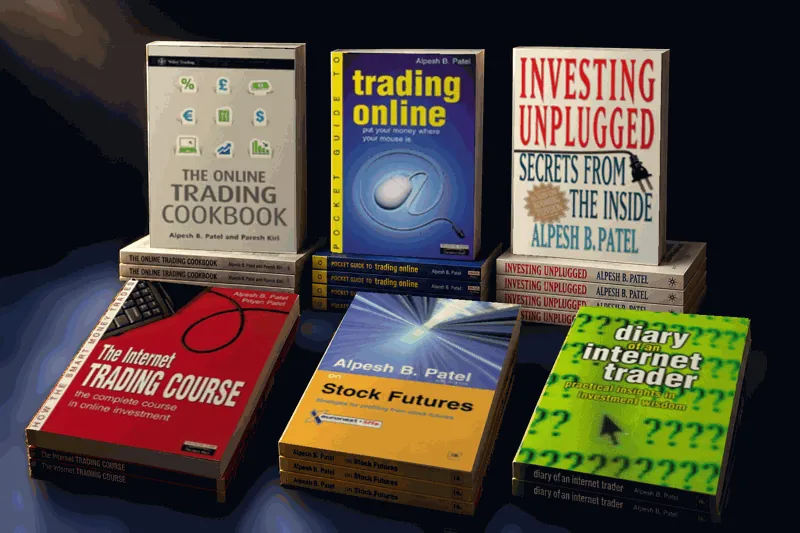 A selection of Alpesh B Patel's books on investing and trading